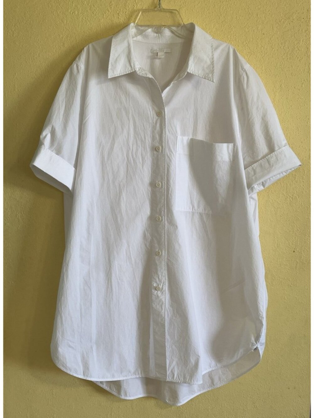 COS Women’s Shirt Dress Minimalist Lagenlook White Cotton Relaxed Size 12 Summer - Picture 3 of 13